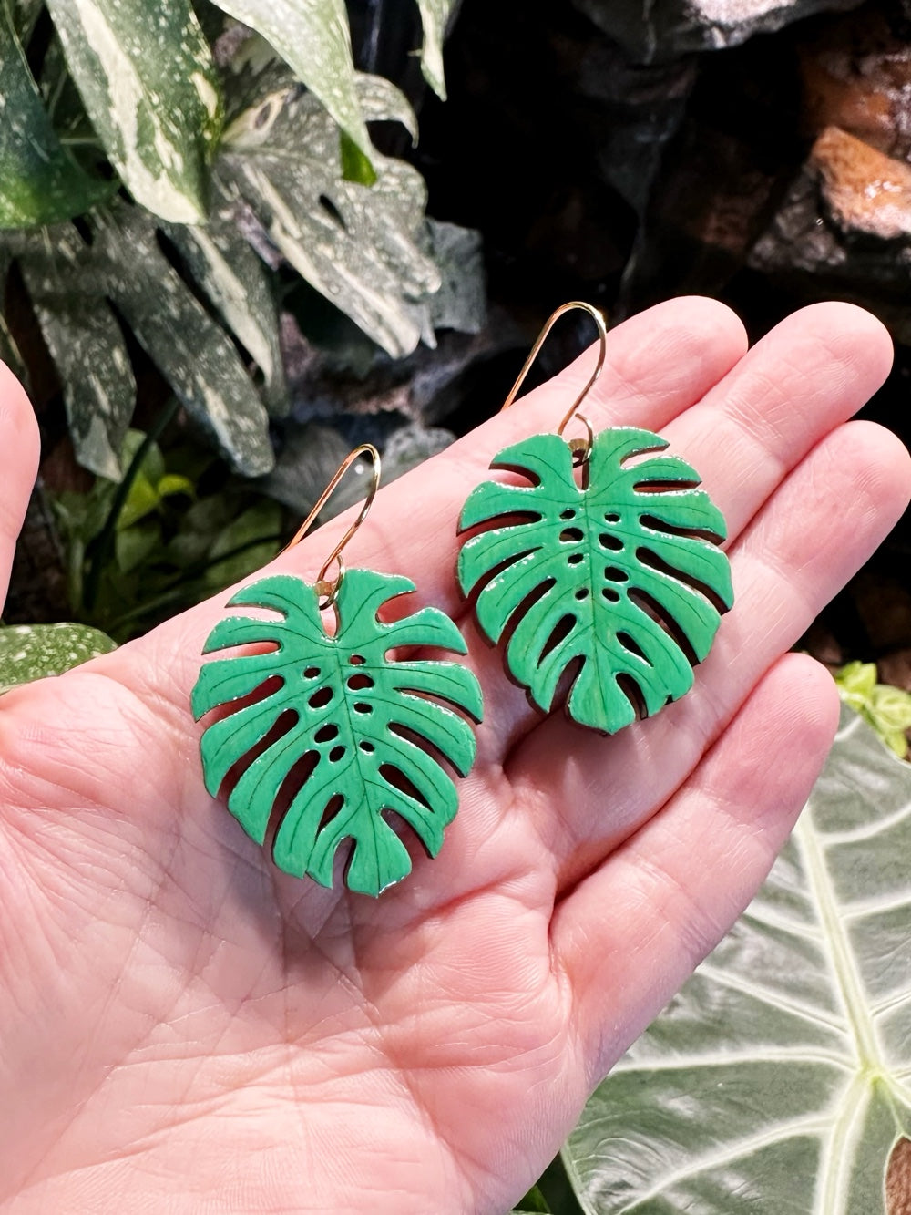 Monstera Deliciosa Dangle Earrings