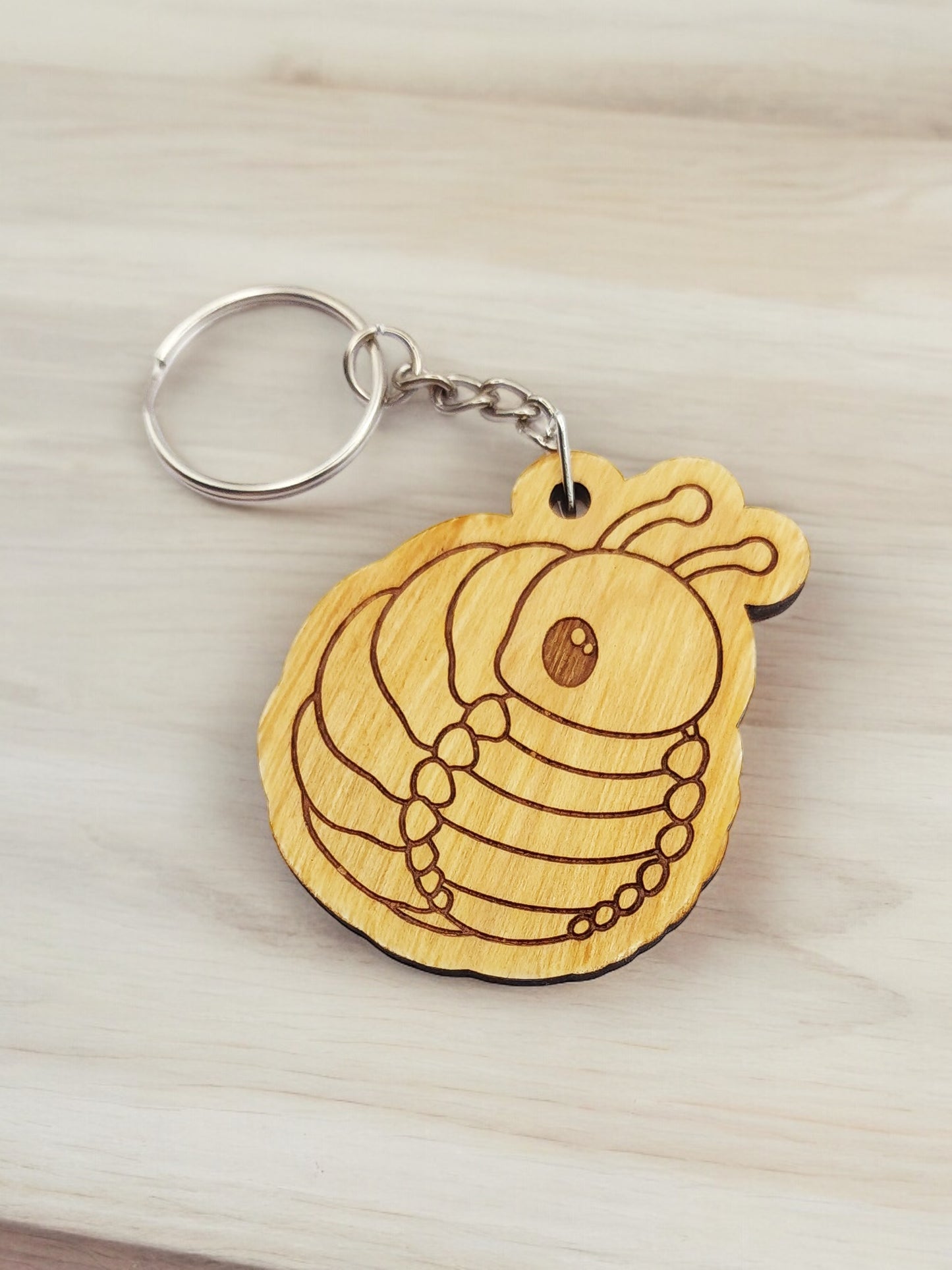 Cute Isopod Pill Bug Keychain