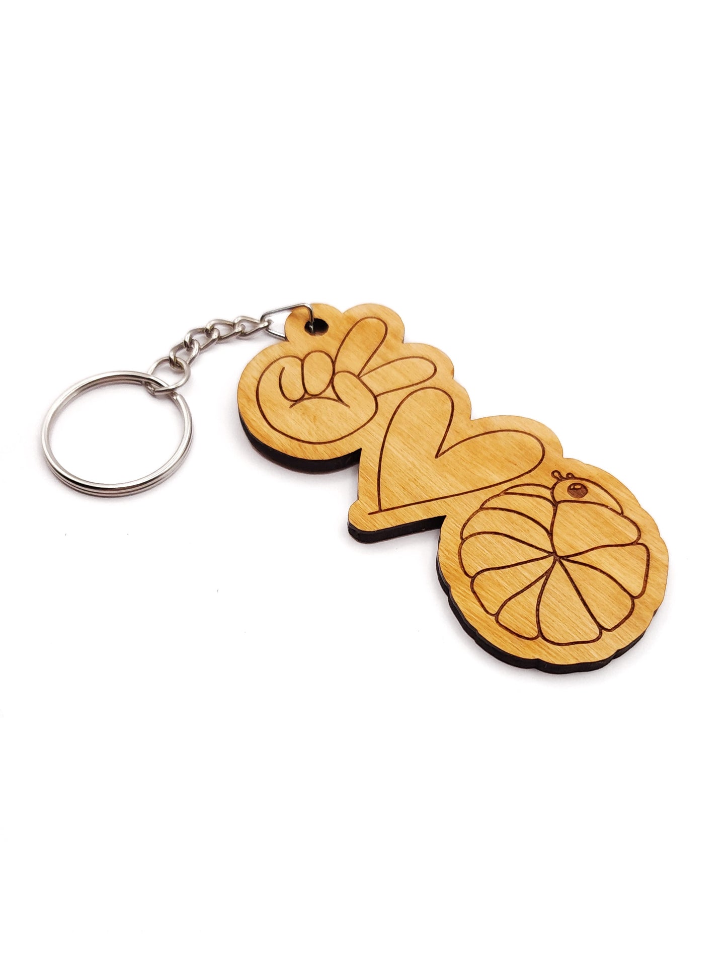 Peace Love and Isopods Keychain