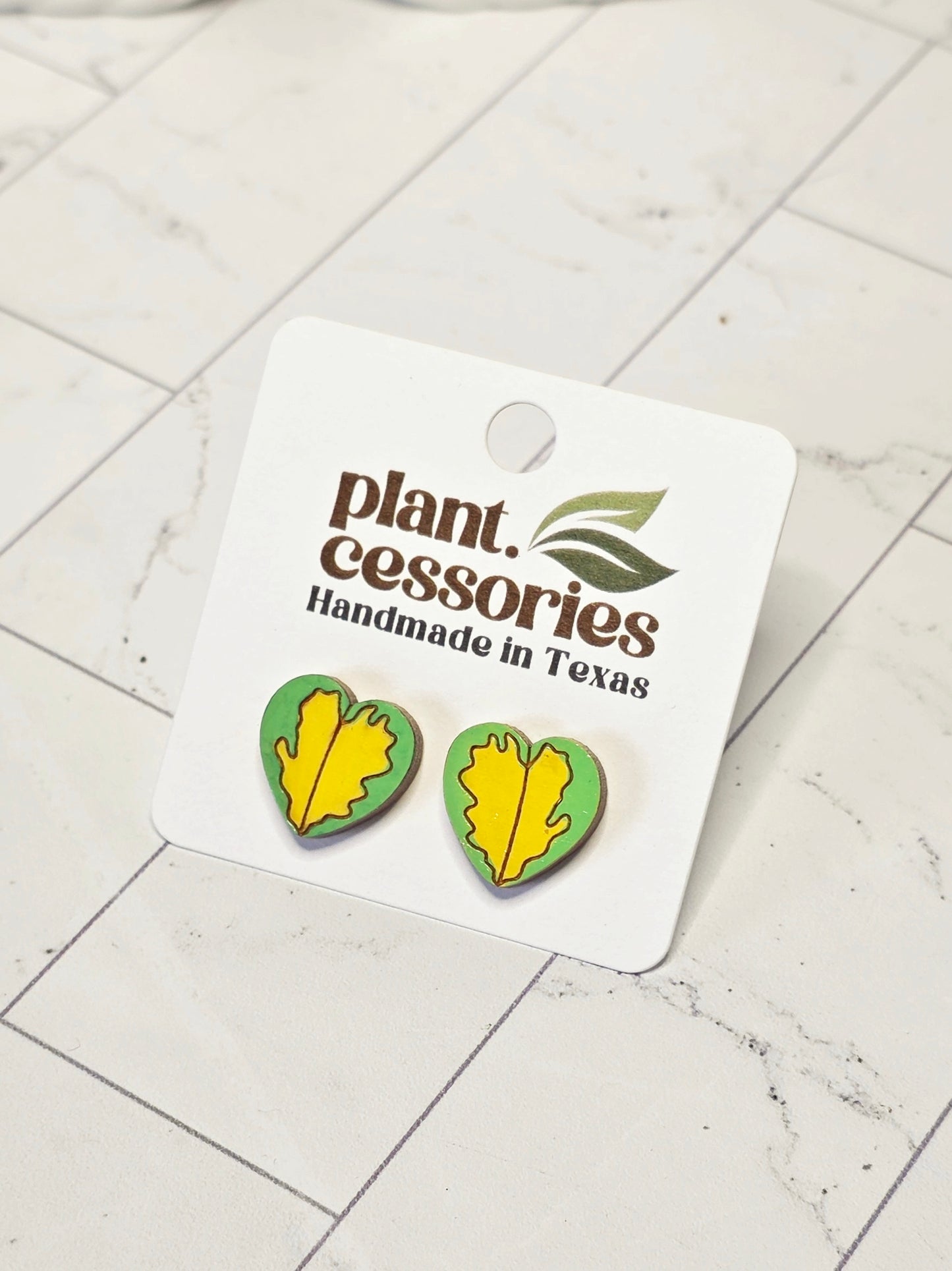 Hoya Kerrii Inner Variegated Earrings