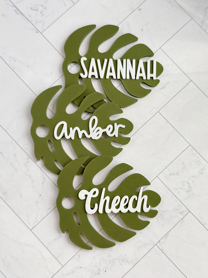 Personalized Monstera Leaf Straw Topper