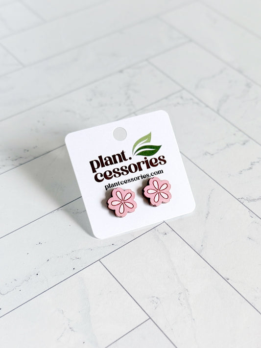 Pink & White Hoya Flower Earrings