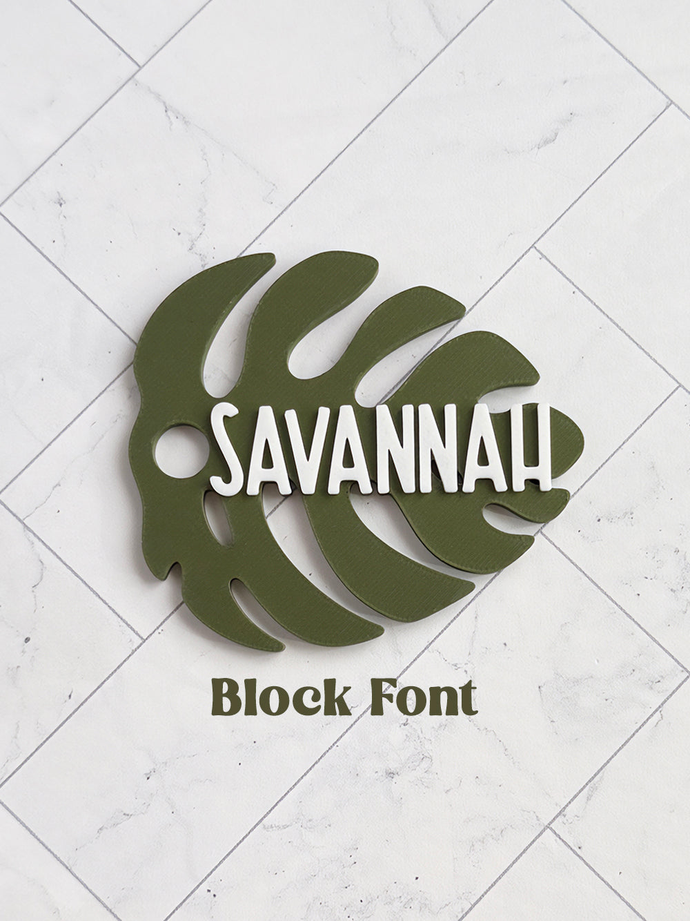 Personalized Monstera Leaf Straw Topper