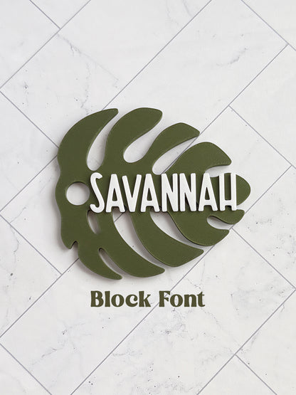 Personalized Monstera Leaf Straw Topper