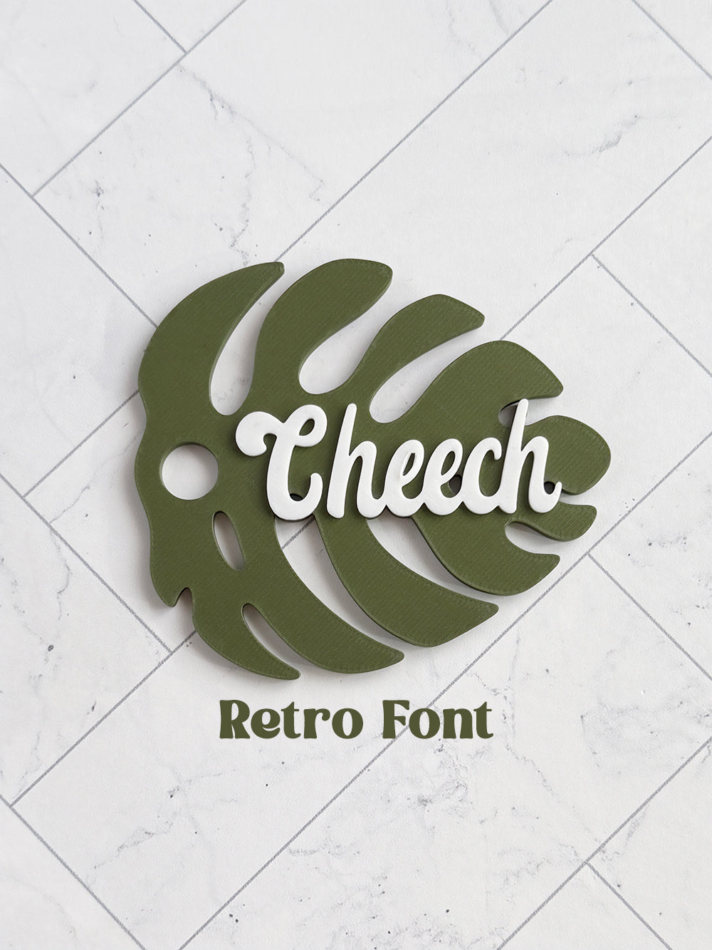 Personalized Monstera Leaf Straw Topper