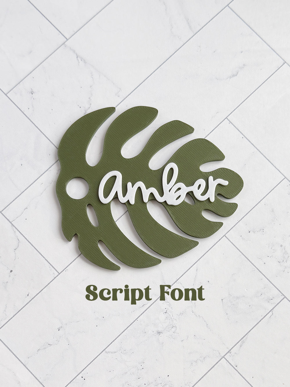 Personalized Monstera Leaf Straw Topper