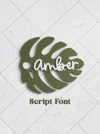 Personalized Monstera Leaf Straw Topper